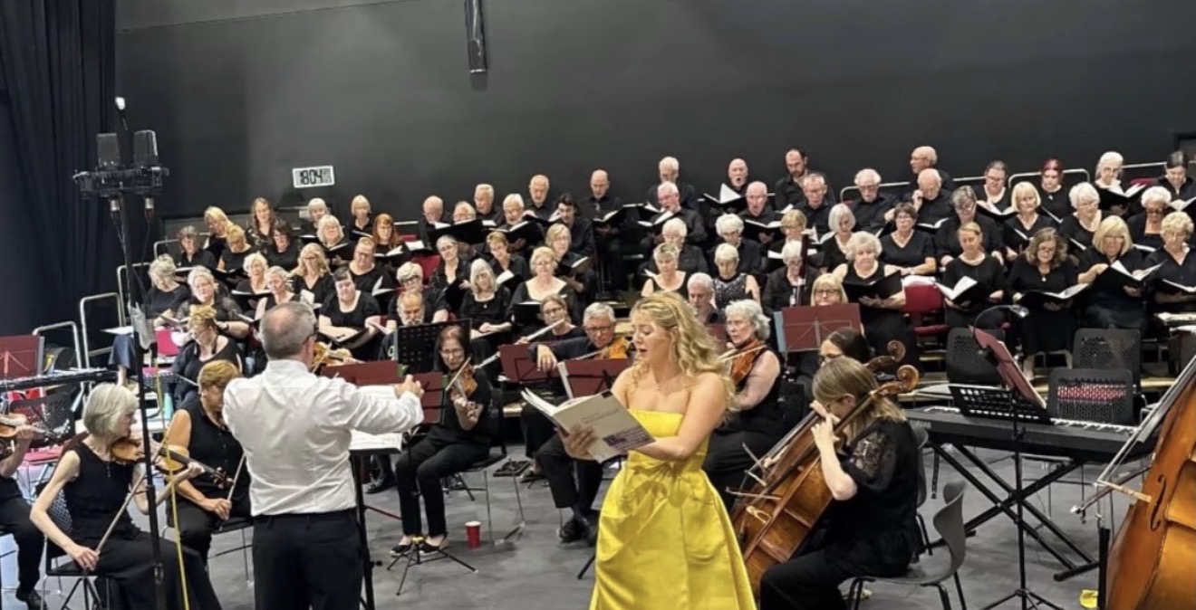 Conducting Gwent Chorale with ex-student Darcey Paris George as soprano soloist in Magnificat by John Rutter with Orchestra De Cymru.